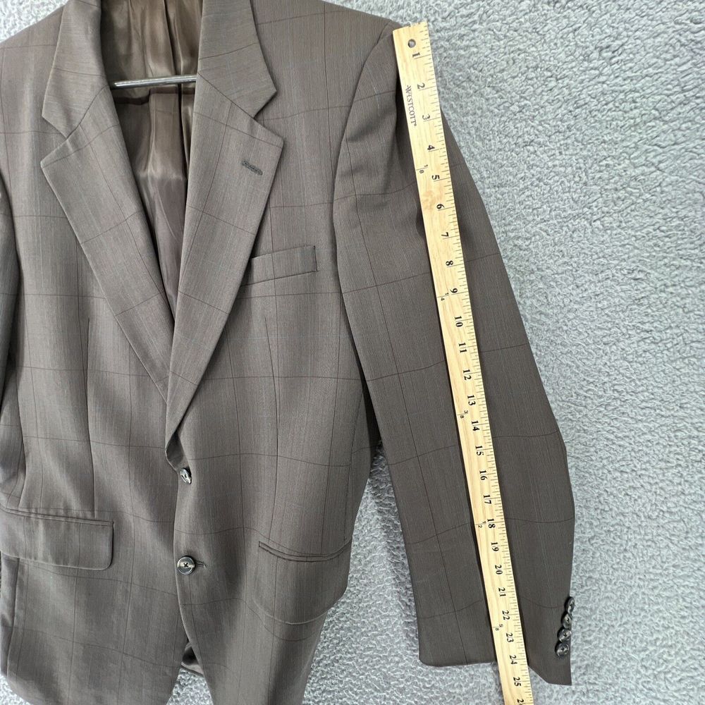 Burberry Men's Brown Plaid Wool 2 Front Button Sports Coat Jacket Size‎ 40R - Picture 12 of 14